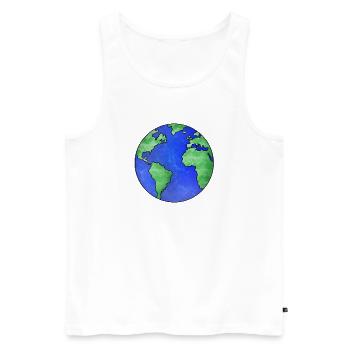 Unser Planet die Erde - Männer Premium Bio Tank Top - Weiß - Vorne - Michal (187cm)
