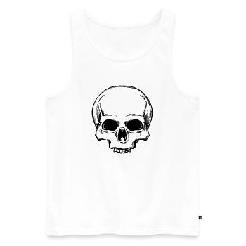 Crâne simple - Débardeur bio Premium Homme - blanc - Devant - Michal (187cm)