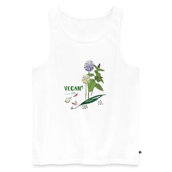 Vegan, Herbs - Men's Premium Organic Tank Top - white - Front - Michal (187cm)