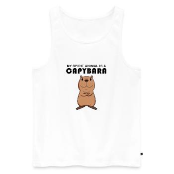 Capybara Capybara Cadeau - Débardeur bio Premium Homme - blanc - Devant - Michal (187cm)