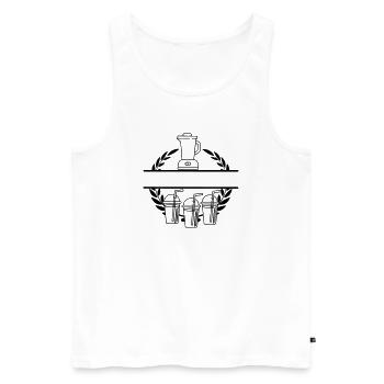 Blender smoothie in laurel wreath transparent - Men's Premium Organic Tank Top - white - Front - AI Model Male 178 light (178cm)
