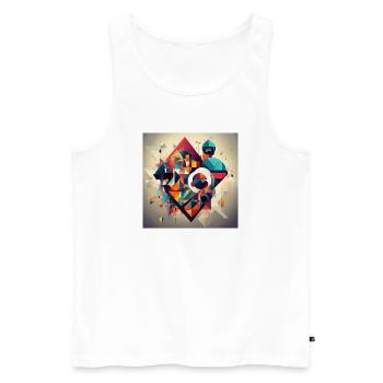Geometry Type - Men's Premium Organic Tank Top - white - Front - AI Model Male 178 light (178cm)