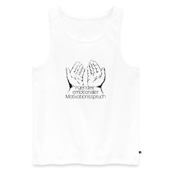 Motivation - Männer Premium Bio Tank Top - Weiß - Vorne - Michal (187cm)