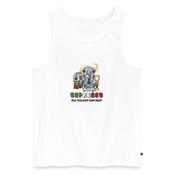 Espresso Italien Design - Männer Premium Bio Tank Top - Weiß - Vorne - Michal (187cm)