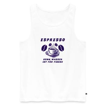 Espresso Design - Männer Premium Bio Tank Top - Weiß - Vorne - Michal (187cm)