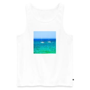 Summer Sailing - Men's Premium Organic Tank Top - white - Front - AI Model Male 178 light (178cm)