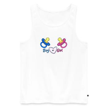 Cœur de garçon ou fille Imprimé pour bébé - Débardeur bio Premium Homme - blanc - Devant - Michal (187cm)