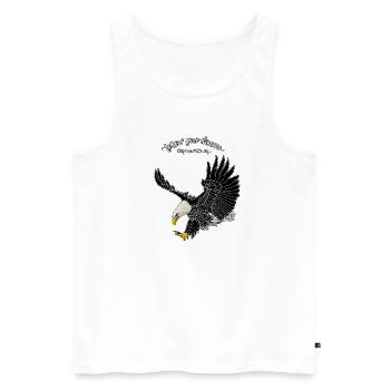 1208 Suivez vos rêves baldeagle juste noir - Débardeur bio Premium Homme - blanc - Devant - Michal (187cm)