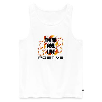 Think feel live positive v4 - Men's Premium Organic Tank Top - white - Front - AI Model Male 178 light (178cm)