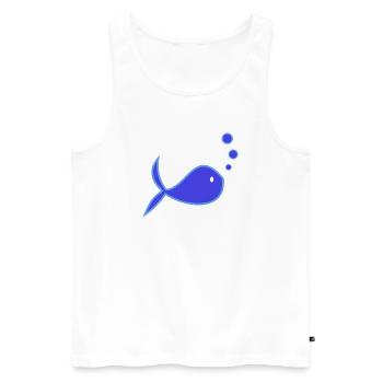 SURFING. FISH. BEACH. SEA. OCEAN. HUMOR. HOLIDAY - Men's Premium Organic Tank Top - white - Front - Michal (187cm)