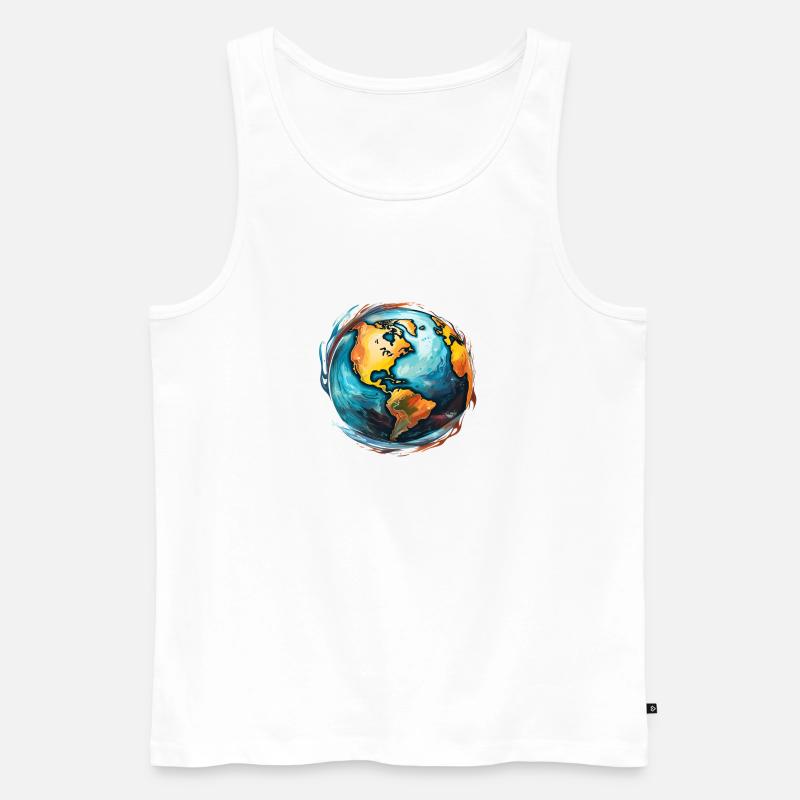 Globus in Bewegung - Männer Premium Bio Tank Top - Weiß