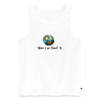 Klimaschutz Kein Planet B - Männer Premium Bio Tank Top - Weiß - Vorne - AI Model Male 178 light (178cm)