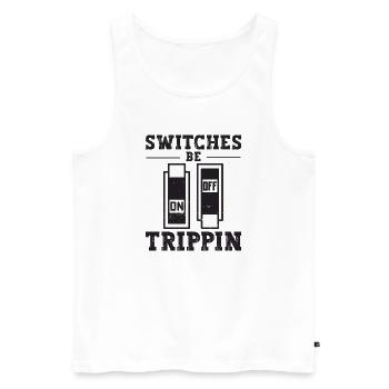 Interrupteurs Be Trippin Électriciens et électriciens - Débardeur bio Premium Homme - blanc - Devant - Michal (187cm)