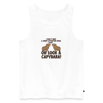 Motif animalier du zoo de Capybara - Débardeur bio Premium Homme - blanc - Devant - AI Model Male 178 light (178cm)