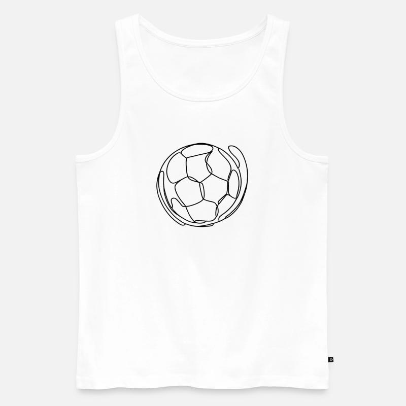 Fussball One Line Art - Männer Premium Bio Tank Top - Weiß
