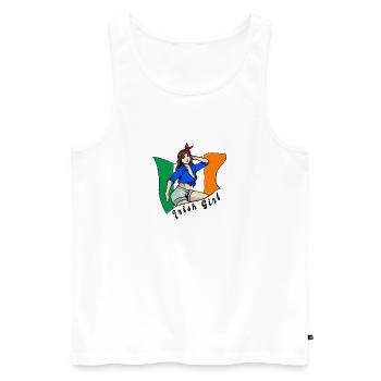 Irisches Mädchen Flaggen Design - Männer Premium Bio Tank Top - Weiß - Vorne - Michal (187cm)