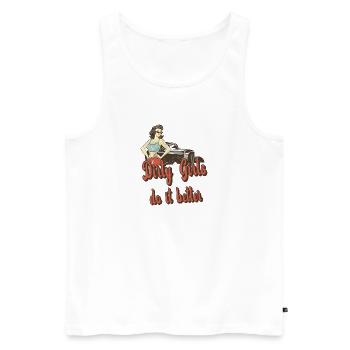 Les mauvaises filles le font mieux - Débardeur bio Premium Homme - blanc - Devant - AI Model Male 178 light (178cm)