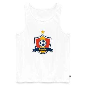 Wappen Spanien - Männer Premium Bio Tank Top - Weiß - Vorne - Michal (187cm)