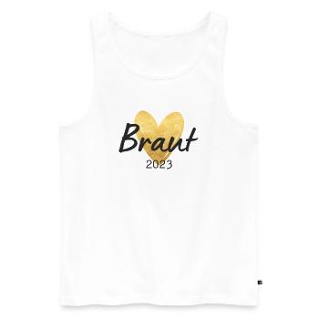 Braut 2023 goldenes Herz - Männer Premium Bio Tank Top - Weiß - Vorne - Michal (187cm)