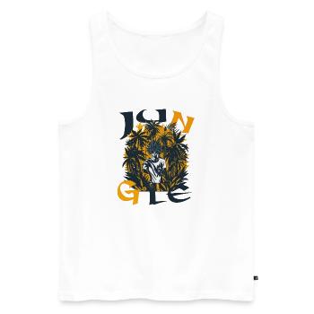 Dschungelporträt im Sonnenuntergang - Männer Premium Bio Tank Top - Weiß - Vorne - Michal (187cm)