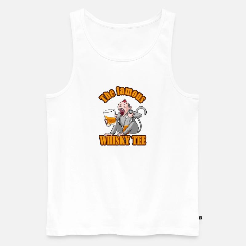 Das berühmte Whisky-Tee – Aper'Monkey Edition - Männer Premium Bio Tank Top - Weiß