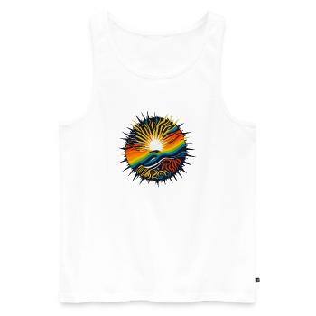 positive energy - Men's Premium Organic Tank Top - white - Front - Michal (187cm)
