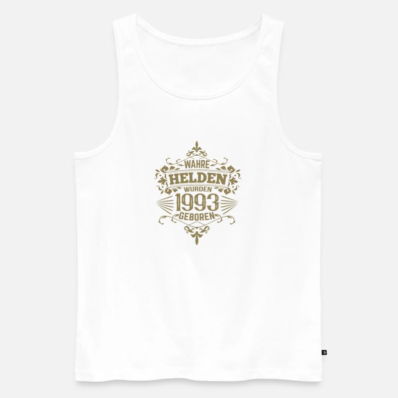 Wahre Helden wurden 1993 geboren  - Männer Premium Bio Tank Top - Weiß
