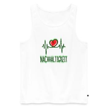 Umwelt Nachhaltigkeit Spruch Erde Naturschutz Herz - Männer Premium Bio Tank Top - Weiß - Vorne - Michal (187cm)