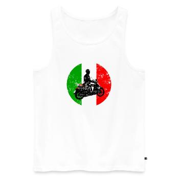 Roller Vintage Italy Scooter Urlaub - Männer Premium Bio Tank Top - Weiß - Vorne - Michal (187cm)