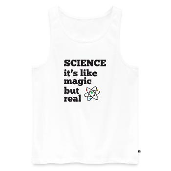 Science - it's like magic but real - Men's Premium Organic Tank Top - white - Front - Michal (187cm)