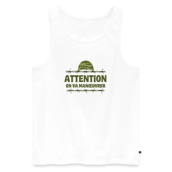 septième compagnie, militaire, militaire humour - Débardeur bio Premium Homme - blanc - Devant - AI Model Male 178 light (178cm)
