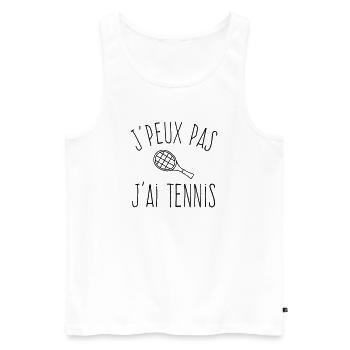 Je peux pas j'ai tennis  - Débardeur bio Premium Homme - blanc - Devant - Michal (187cm)