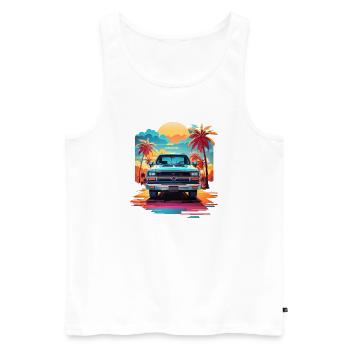 Camionnette - Débardeur bio Premium Homme - blanc - Devant - AI Model Male 178 light (178cm)