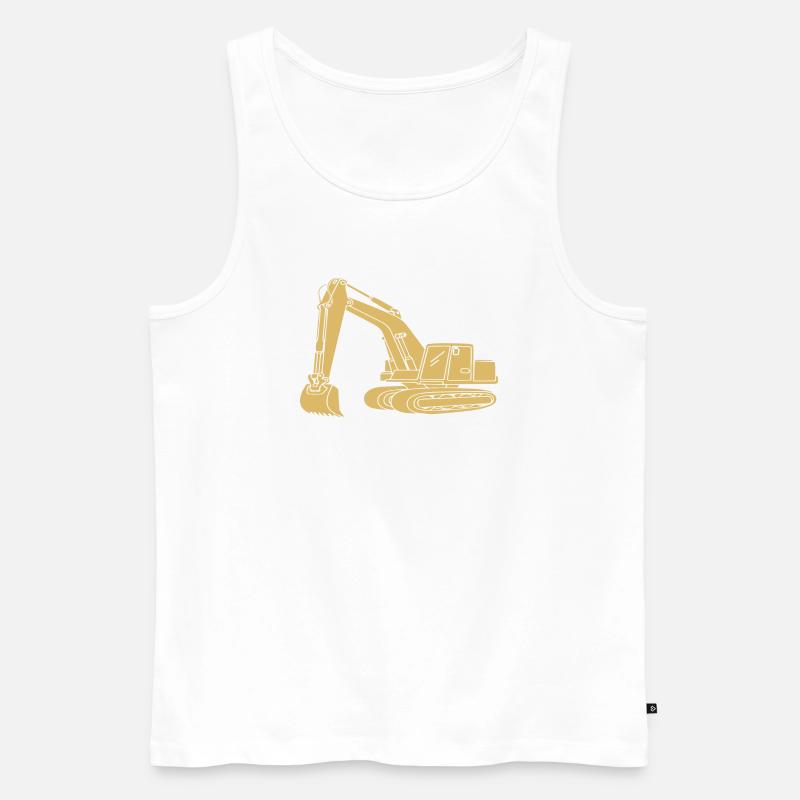 Baggerfahrer Silhouette - Baugeräteführer - Männer Premium Bio Tank Top - Weiß