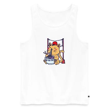 Katze Ramen Japanisch Mangastyle Anime Manga Comic - Männer Premium Bio Tank Top - Weiß - Vorne - AI Model Male 178 light (178cm)