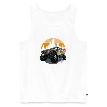 Jeep Sunrise Trail Adventure - Men's Premium Organic Tank Top - white - Front - AI Model Male 178 light (178cm)
