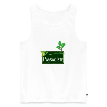 Paysagiste - Débardeur bio Premium Homme - blanc - Devant - AI Model Male 178 light (178cm)