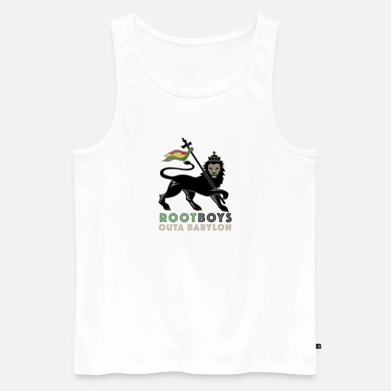 RootBoys outa Babylon - Männer Premium Bio Tank Top - Weiß