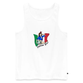 Design de drapeau italien pour fille - Débardeur bio Premium Homme - blanc - Devant - AI Model Male 178 light (178cm)
