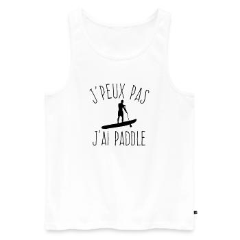 J'peux pas j'ai paddle - Sports nautiques - Débardeur bio Premium Homme - blanc - Devant - Michal (187cm)