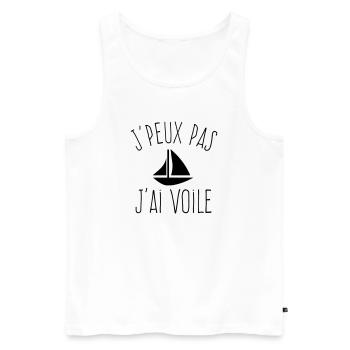 J'peux pas j'ai Voile - Humour Marin - Débardeur bio Premium Homme - blanc - Devant - AI Model Male 178 light (178cm)