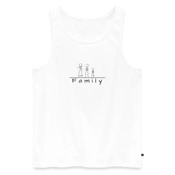 Stick figure family - Men's Premium Organic Tank Top - white - Front - Michal (187cm)