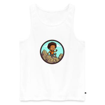 Afro Schwarz Kind Junge Mädchen Empowerment Mädche - Männer Premium Bio Tank Top - Weiß - Vorne - Michal (187cm)