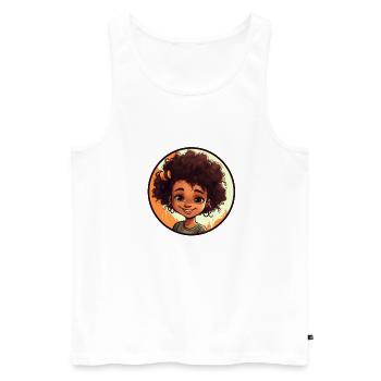 Lebendige Comic-Charakter Illustration - Männer Premium Bio Tank Top - Weiß - Vorne - AI Model Male 178 light (178cm)
