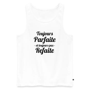 femme parfaite, perfection, femme - Débardeur bio Premium Homme - blanc - Devant - Michal (187cm)