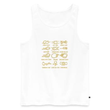 Sailing, sailboat, sailing knots, knotting - Men's Premium Organic Tank Top - white - Front - AI Model Male 178 light (178cm)