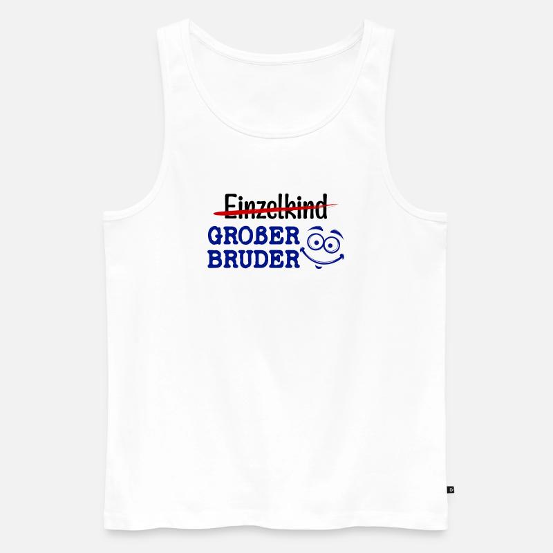 Großer Bruder Statement Einzelkind Geschwister - Männer Premium Bio Tank Top - Weiß