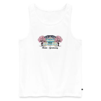 Bonn Old Post Office, Cherry Tree Blossoms, Germany - Men's Premium Organic Tank Top - white - Front - Michal (187cm)