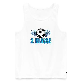 SCHULANFANG 2. KLASSE FUßBALL - Männer Premium Bio Tank Top - Weiß - Vorne - Michal (187cm)