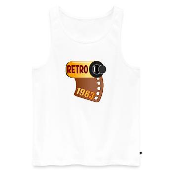 RETRO GEBURTSTAG 1983 FOTOGRAFIEREN - Männer Premium Bio Tank Top - Weiß - Vorne - AI Model Male 178 light (178cm)